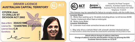 Australian capital territory drivers licence