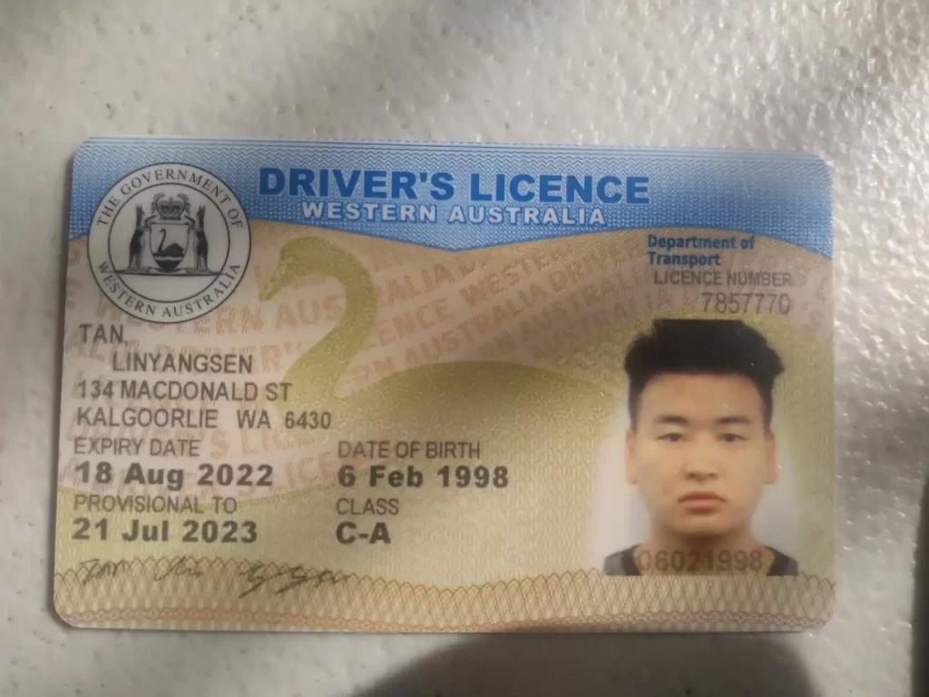 Western Australia driver’s licence